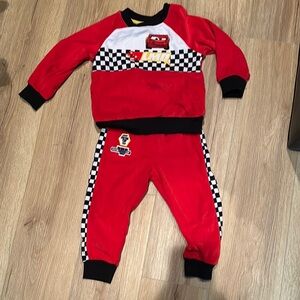 Disney Cars Red Checkered Pajama Set
